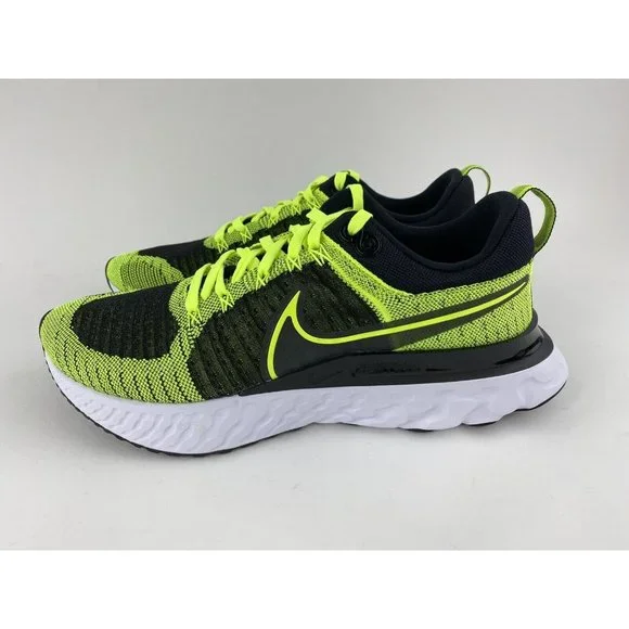 Nike React Infinity Run Flyknit 2 Volt Black Men's Sneakers Shoes CT2357 700 - Picture 10 of 12